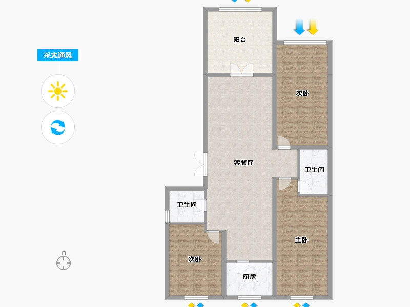 黑龙江省-哈尔滨市-宝宇天邑珑湾-148.05-户型库-采光通风