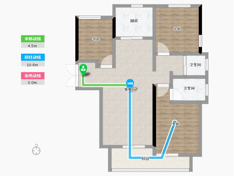 河南省-郑州市-永威城玖著-96.81-户型库-动静线