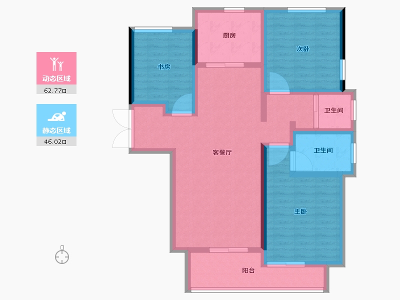 河南省-郑州市-永威城玖著-96.81-户型库-动静分区