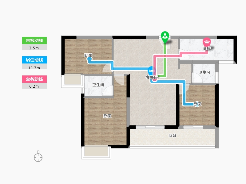 湖北省-荆门市-洋丰·地高上上城-83.82-户型库-动静线