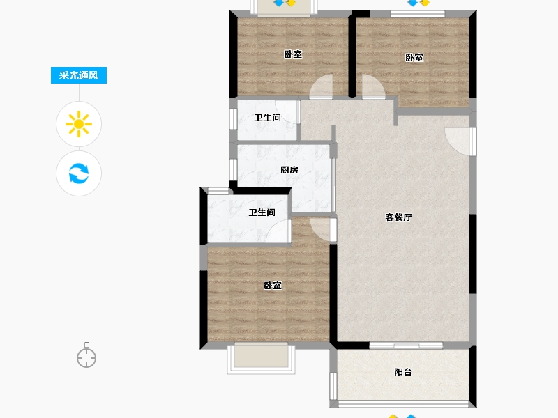 湖北省-荆门市-中建壹品璟苑-94.18-户型库-采光通风