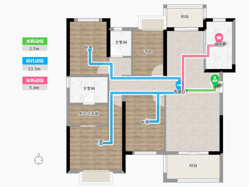 湖北省-荆门市-中建壹品璟苑-111.20-户型库-动静线