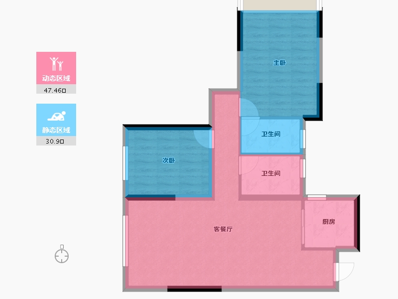 贵州省-黔南布依族苗族自治州-罗甸黔城时代中心-70.20-户型库-动静分区