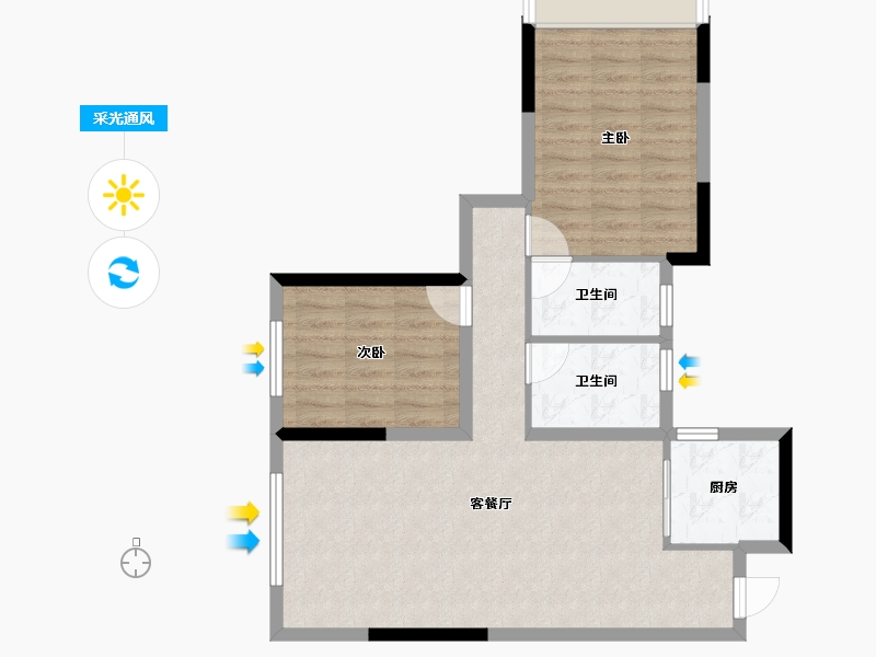 贵州省-黔南布依族苗族自治州-罗甸黔城时代中心-70.20-户型库-采光通风