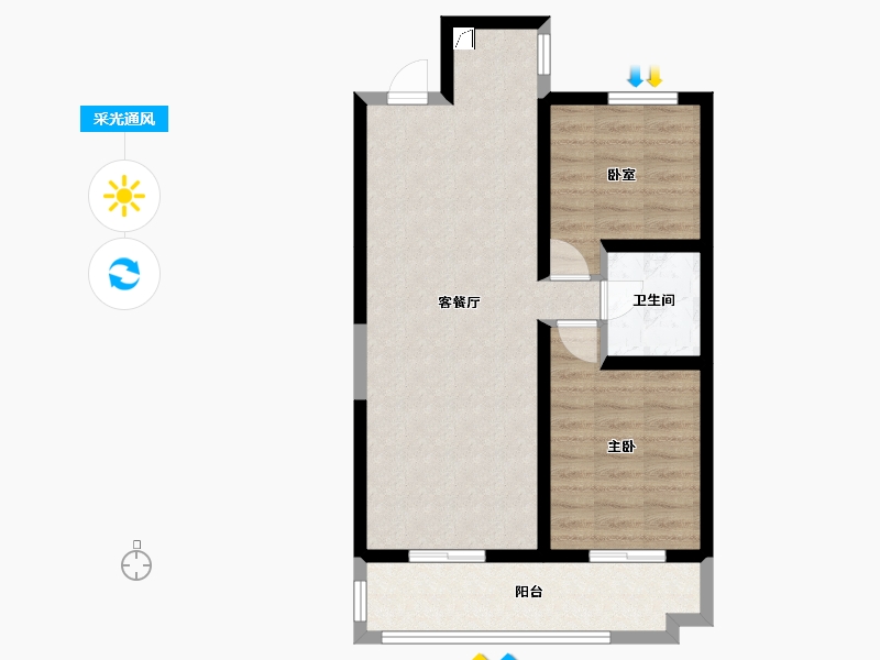 山西省-太原市-怡和国际教育小镇-66.33-户型库-采光通风