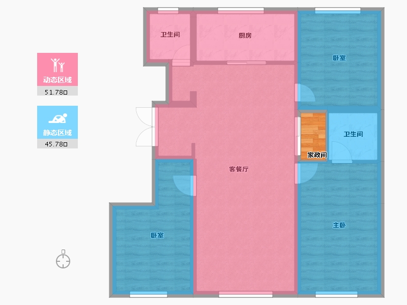 吉林省-长春市-新星宇和润揽悦-89.48-户型库-动静分区