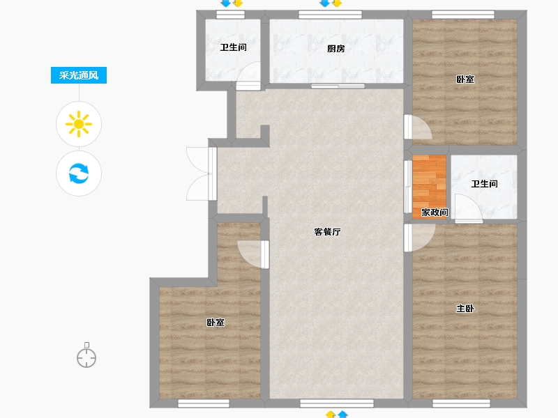 吉林省-长春市-新星宇和润揽悦-89.48-户型库-采光通风