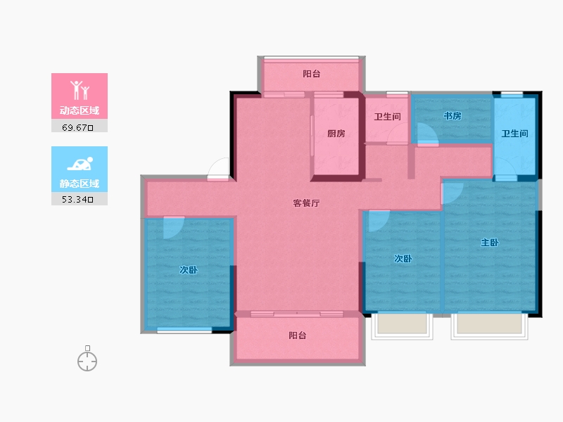 广东省-珠海市-碧桂园华发香洲府-110.02-户型库-动静分区