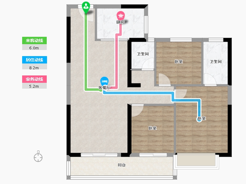 湖北省-荆门市-洋丰·地高上上城-92.68-户型库-动静线