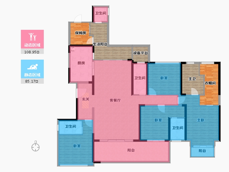 广东省-湛江市-君临世纪-215.55-户型库-动静分区