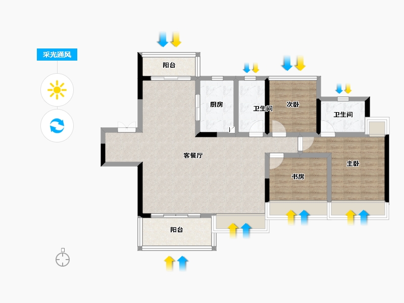 广东省-江门市-远洋·天成-97.76-户型库-采光通风