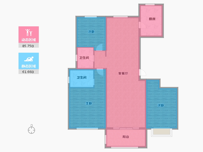 山东省-德州市-佰利金湖湾-133.74-户型库-动静分区