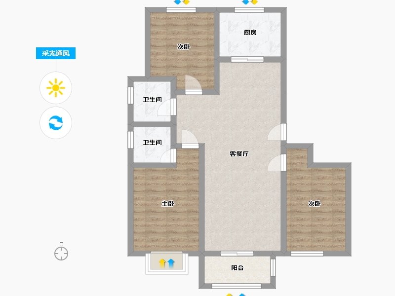 河北省-衡水市-锦绣城-96.00-户型库-采光通风