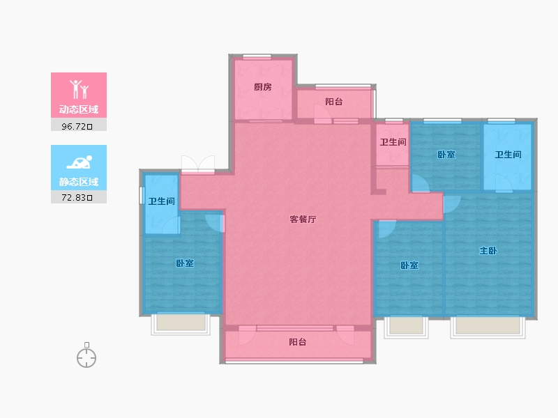 辽宁省-丹东市-碧桂园江山云著-154.88-户型库-动静分区