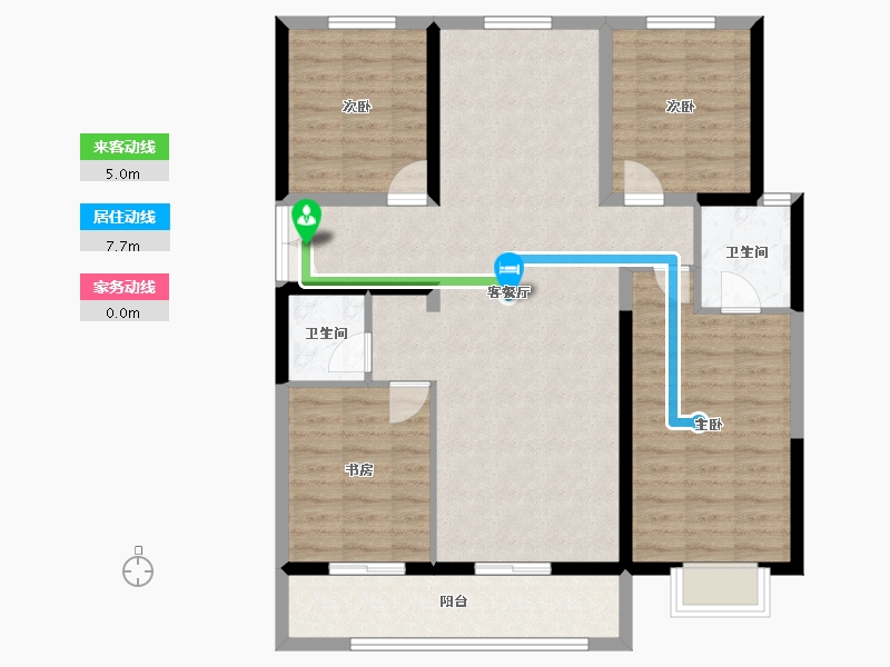 山西省-太原市-怡和国际教育小镇-105.67-户型库-动静线