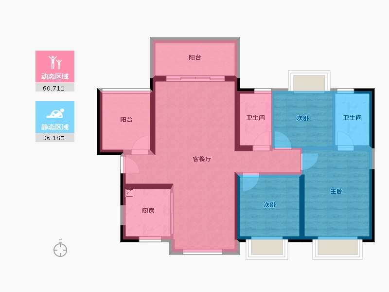 广东省-珠海市-碧桂园华发香洲府-86.00-户型库-动静分区