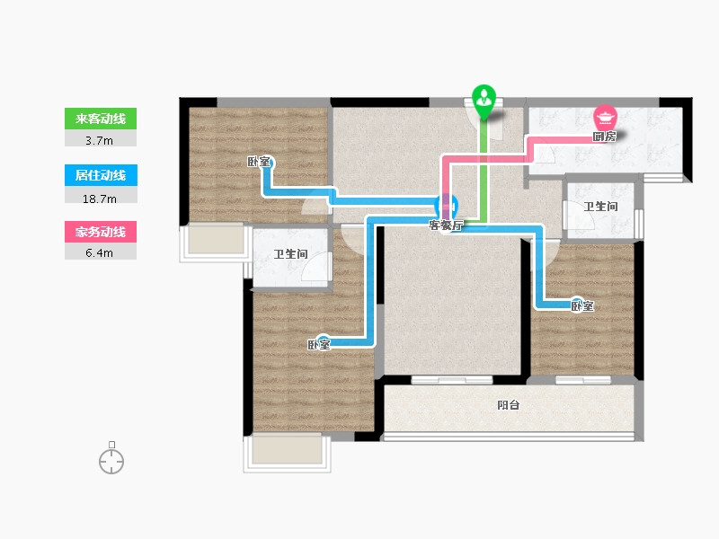 湖北省-荆门市-洋丰·地高上上城-90.83-户型库-动静线