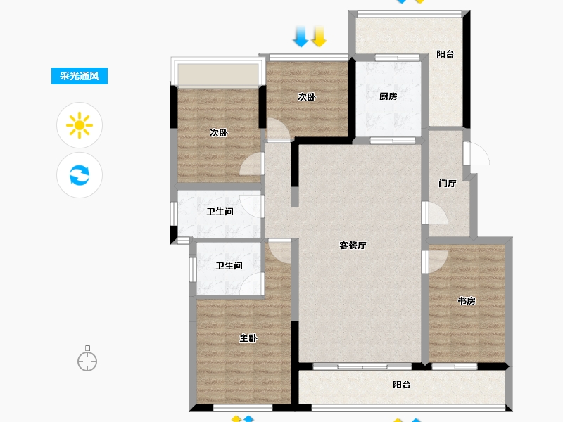 云南省-保山市-青阳郡-113.06-户型库-采光通风