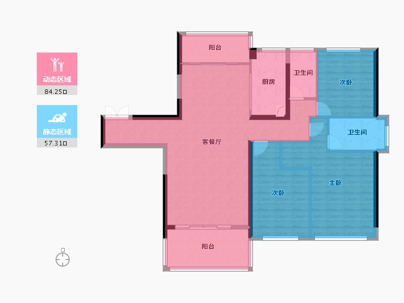 广西壮族自治区-贵港市-盛世悦城-128.74-户型库-动静分区