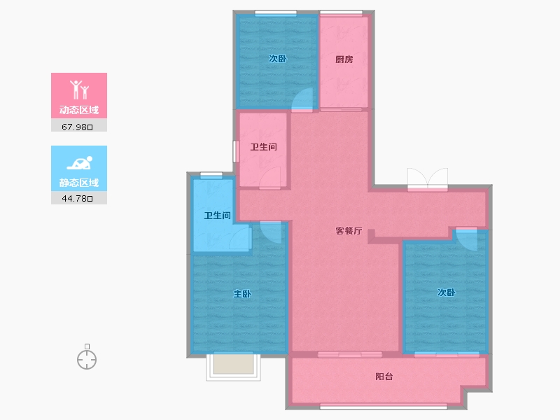 山西省-太原市-福兴雅苑-101.26-户型库-动静分区