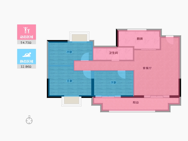 江苏省-苏州市-蔚然锦绣花园-78.77-户型库-动静分区