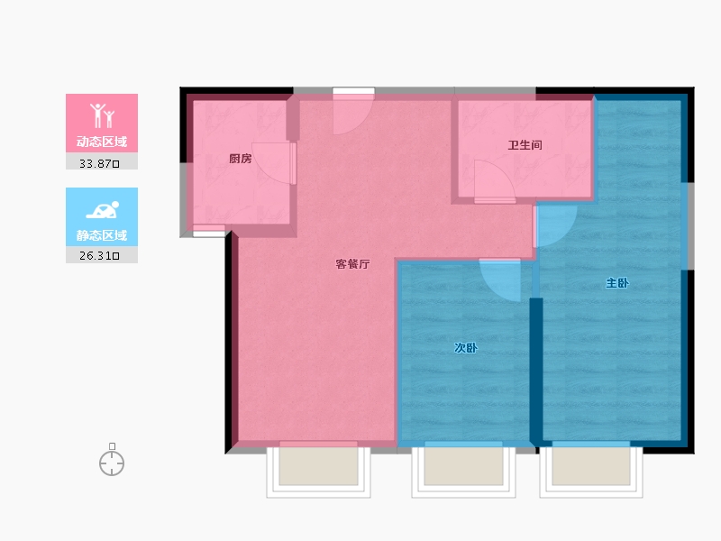 山东省-济南市-CBD仁恒世纪中心-53.93-户型库-动静分区