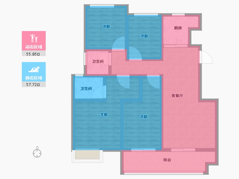 河南省-郑州市-泰·颐府-100.00-户型库-动静分区