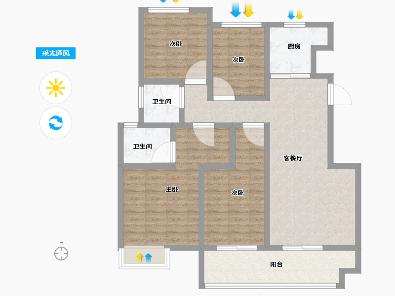 河南省-郑州市-泰·颐府-100.00-户型库-采光通风