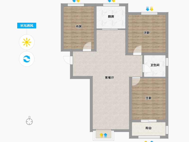 山东省-济南市-三箭瑞景苑-92.00-户型库-采光通风