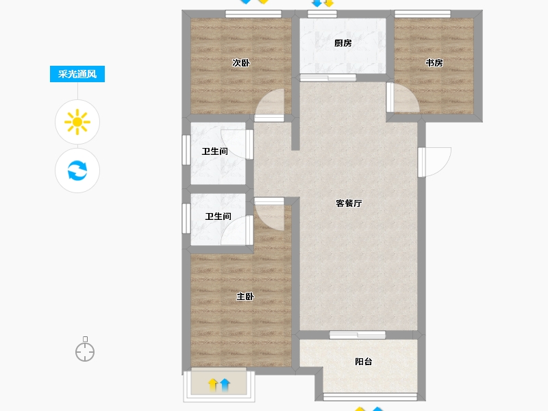 河南省-郑州市-泰·颐府-78.41-户型库-采光通风