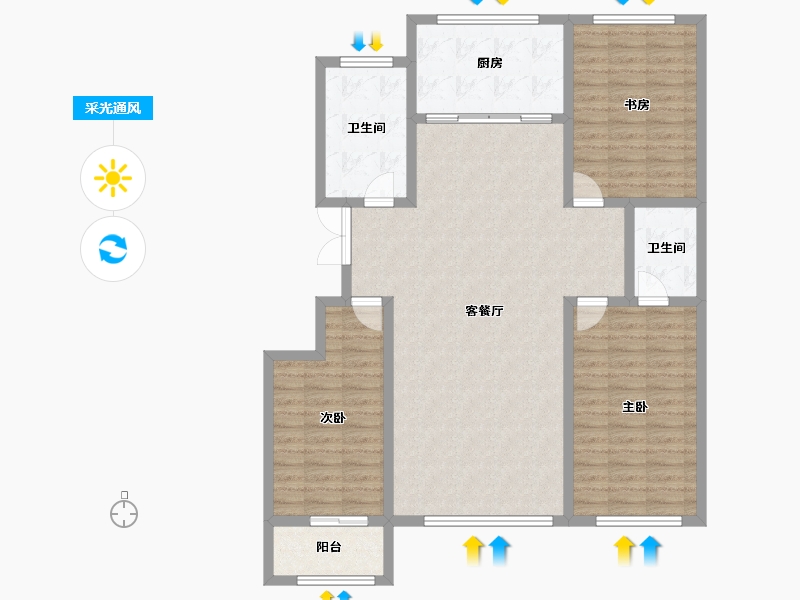 山东省-潍坊市-金庆名仁府-118.31-户型库-采光通风