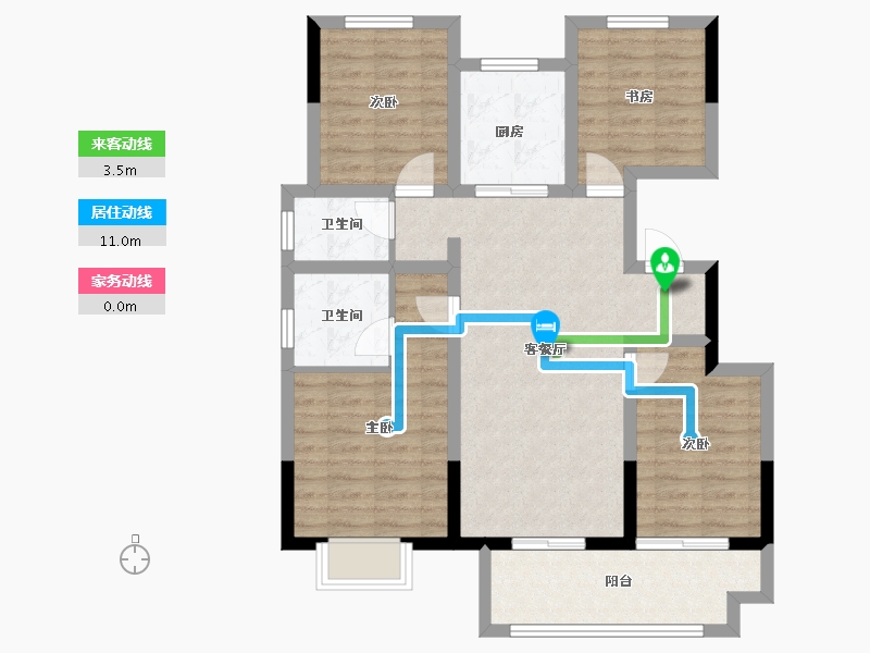 浙江省-绍兴市-振东虞悦府-88.73-户型库-动静线