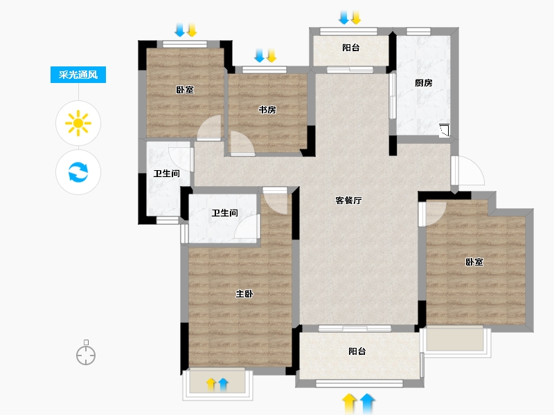 江西省-九江市-保利·庐林语-100.00-户型库-采光通风