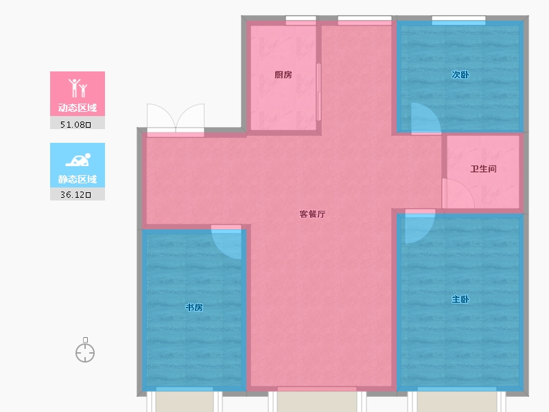 内蒙古自治区-赤峰市-尚品嘉苑-78.45-户型库-动静分区