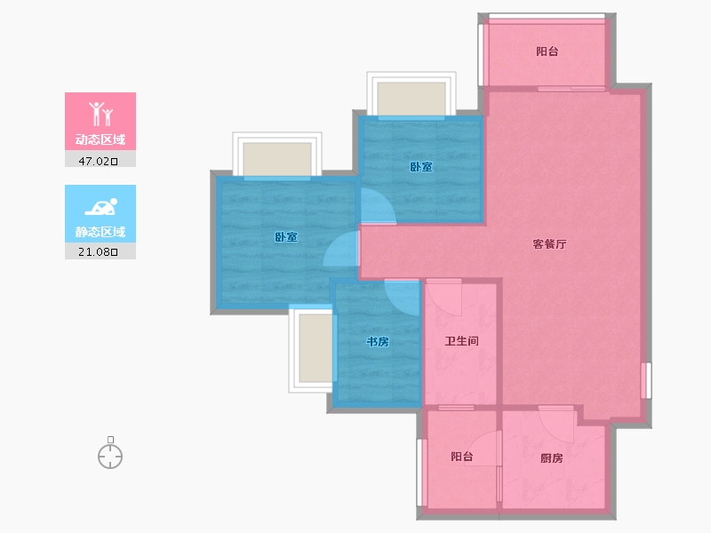 重庆-重庆市-招商城市主场-69.00-户型库-动静分区