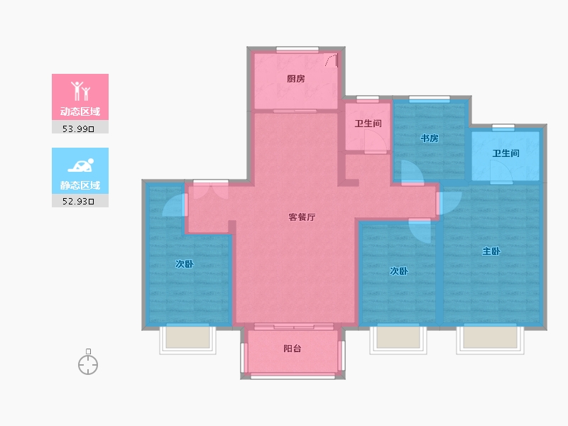 河北省-石家庄市-博锐枫景小区-108.63-户型库-动静分区