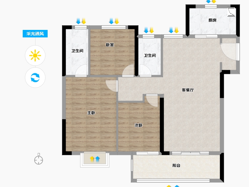 江西省-九江市-保利·庐林语-97.30-户型库-采光通风