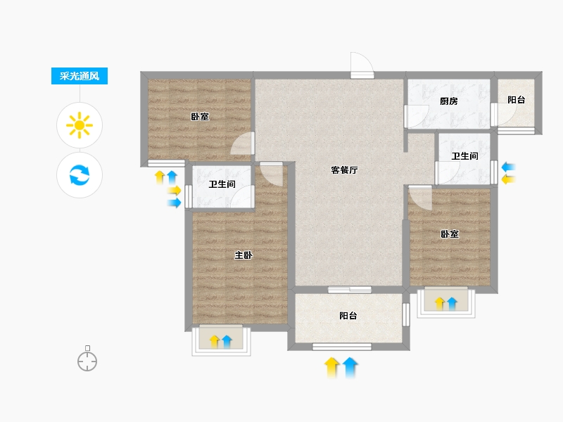 湖北省-黄冈市-晶帝学府世家-89.00-户型库-采光通风