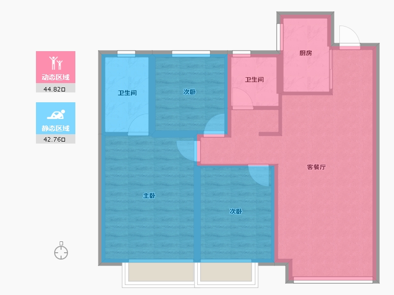 山西省-临汾市-恒安如园-77.97-户型库-动静分区