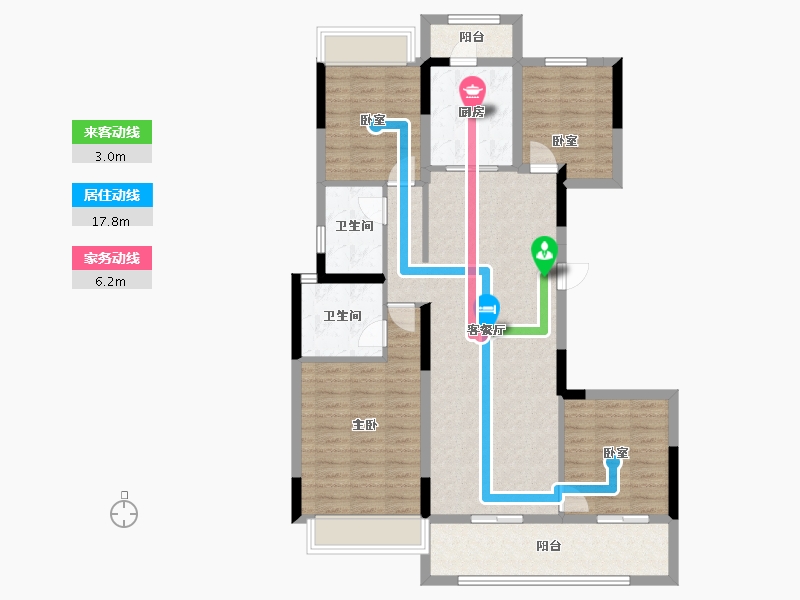 湖南省-长沙市-建发玖洲和玺-106.40-户型库-动静线