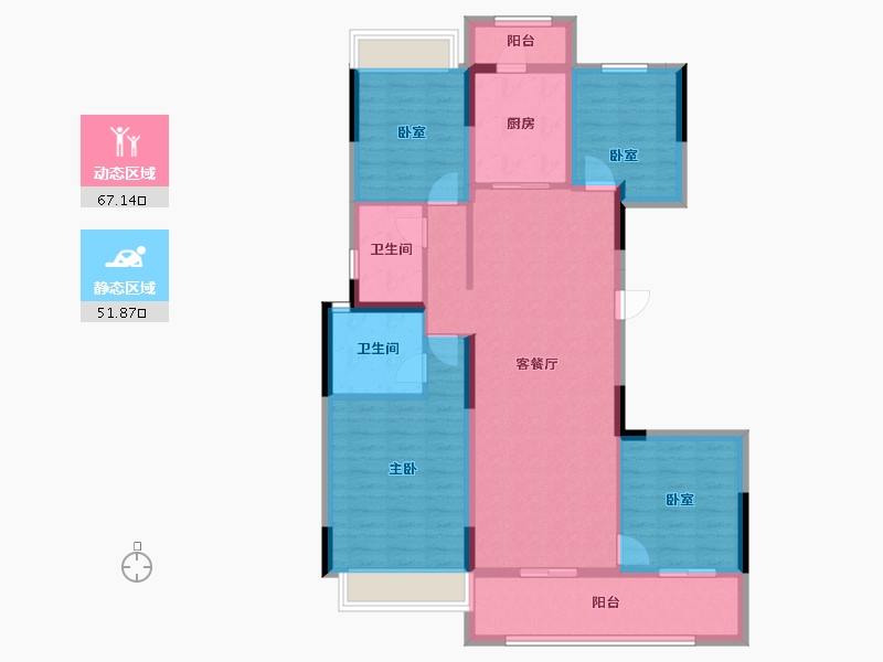 湖南省-长沙市-建发玖洲和玺-106.40-户型库-动静分区