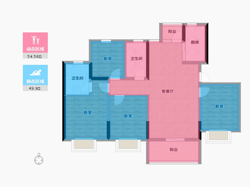 四川省-达州市-科华和润府—期-92.03-户型库-动静分区