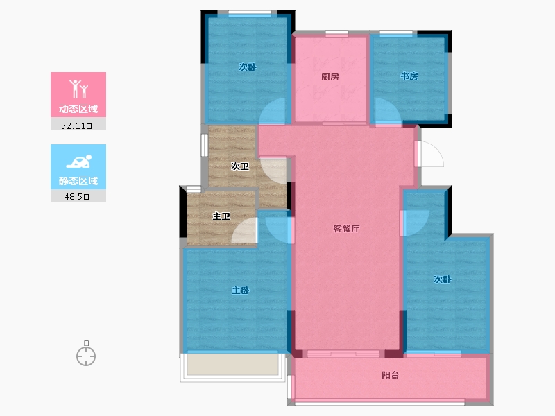 浙江省-杭州市-阳光城保亿•翡丽云邸-100.21-户型库-动静分区