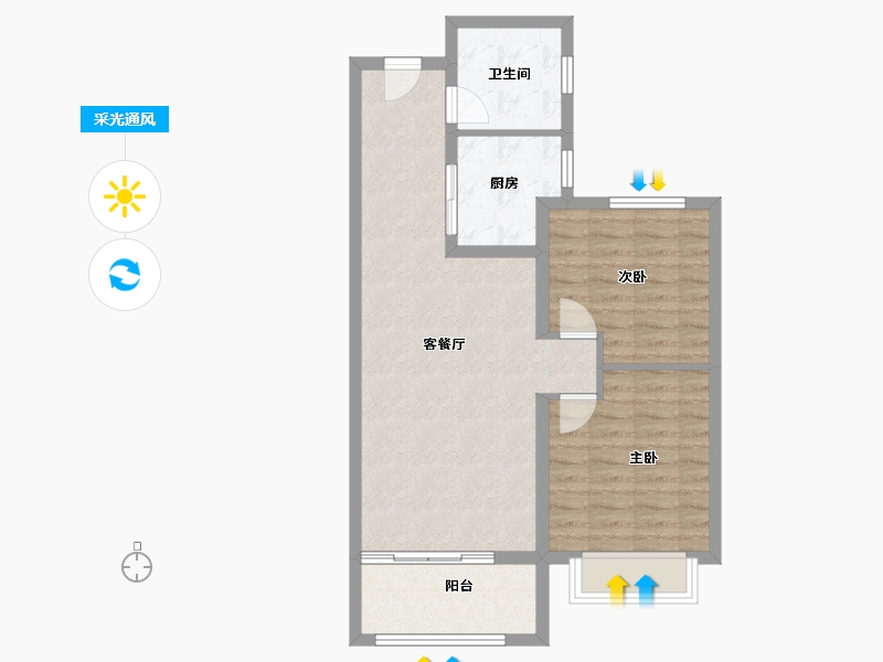 江苏省-苏州市-复游城太仓-70.95-户型库-采光通风