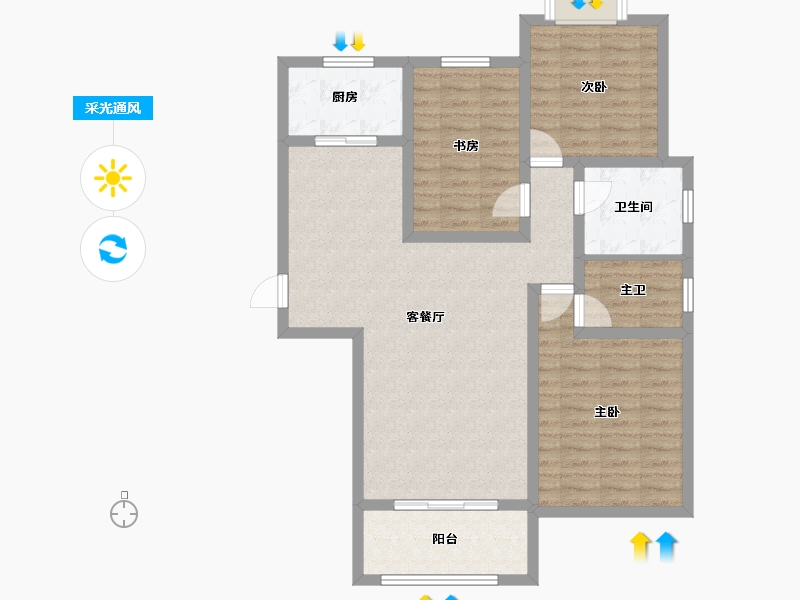 江西省-景德镇市-嘉和迎宾城-94.30-户型库-采光通风