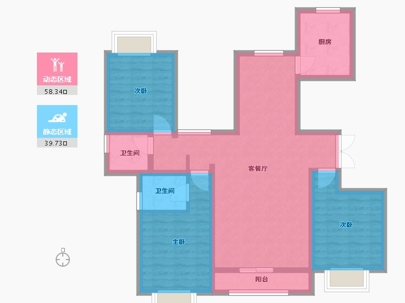 新疆维吾尔自治区-乌鲁木齐市-兵一学府-86.42-户型库-动静分区