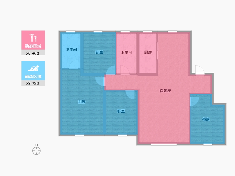 内蒙古自治区-赤峰市-赤峰中梁百合四季-104.00-户型库-动静分区