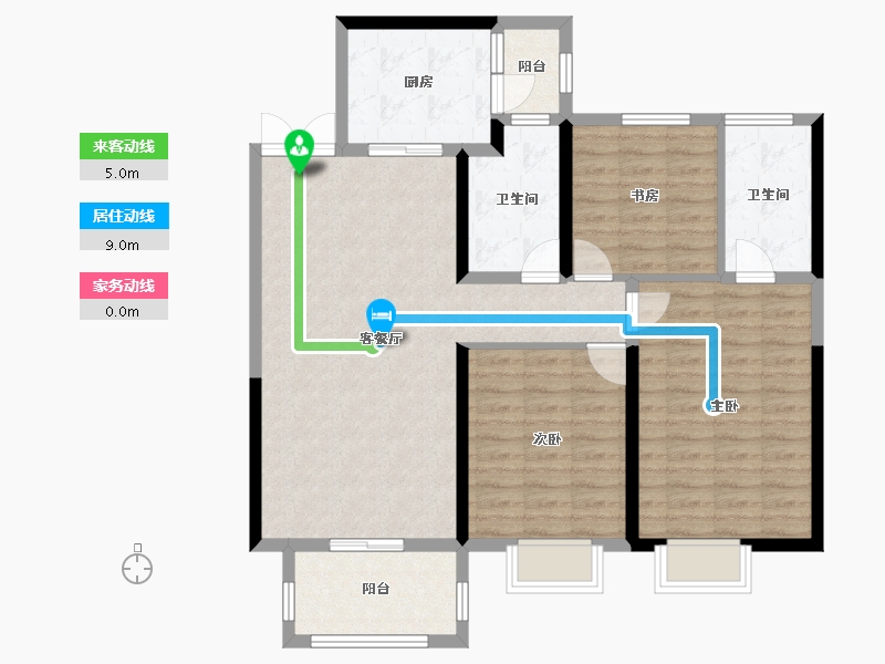 山西省-太原市-东鼎·迎泽里-101.43-户型库-动静线