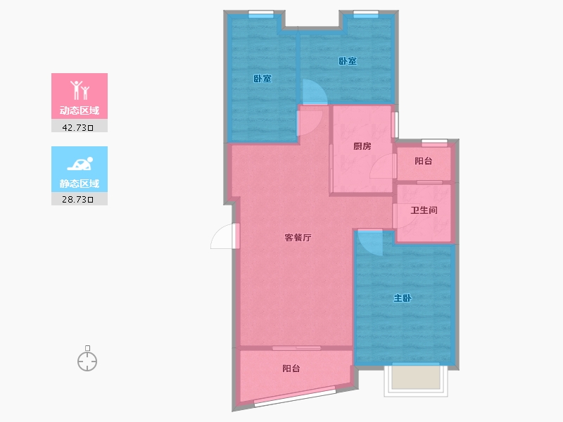 广东省-佛山市-丽日家园二期-70.67-户型库-动静分区