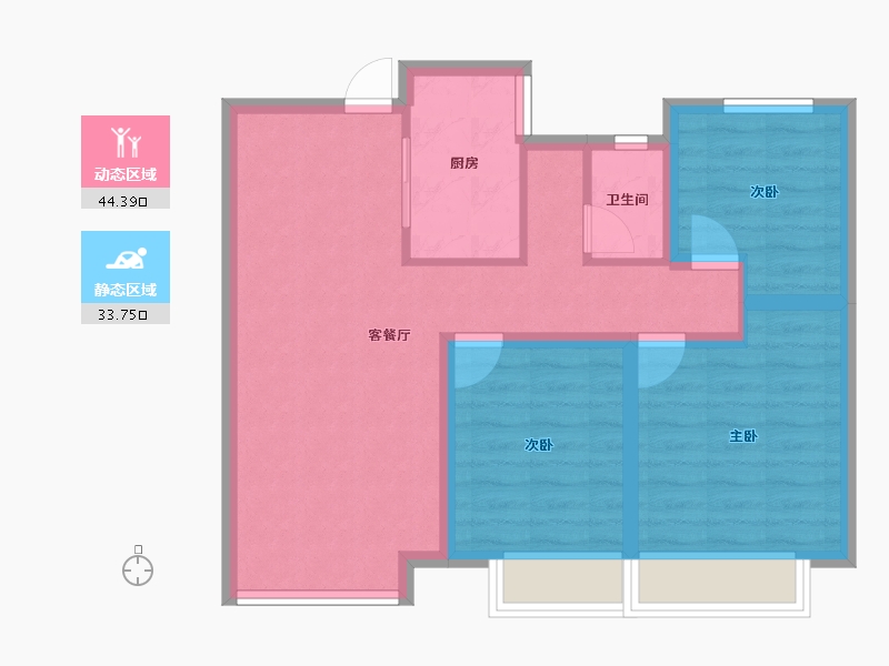 山西省-临汾市-恒安如园-69.37-户型库-动静分区